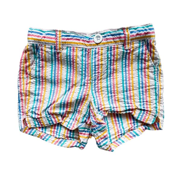 Old Navy Girls Kids Shorts Size 4 Rainbow Seersucker Beach Summer Travel Casual - Picture 2 of 6